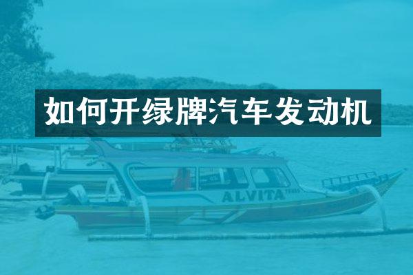 如何开绿牌汽车发动机