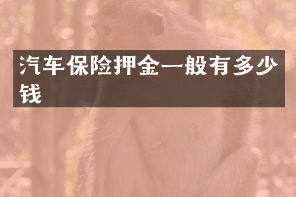 汽车保险押金一般有多少钱