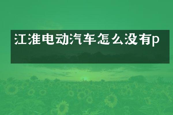 江淮电动汽车怎么没有p档