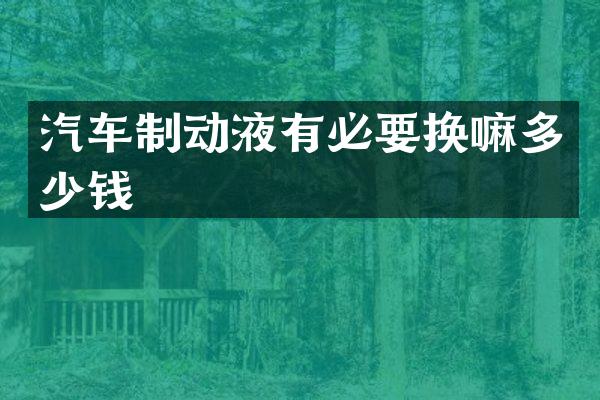 汽车制动液有必要换嘛多少钱