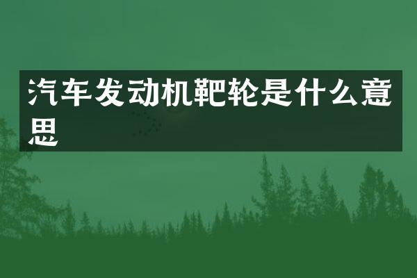 汽车发动机靶轮是什么意思