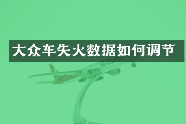 大众车失火数据如何调节