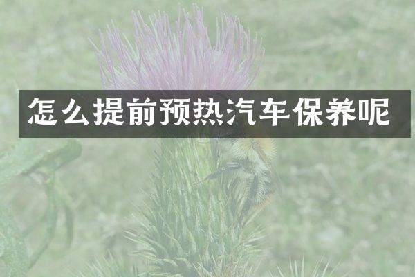 怎么提前预热汽车保养呢