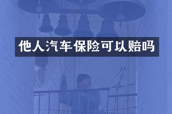 他人汽车保险可以赔吗