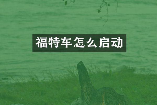 福特车怎么启动