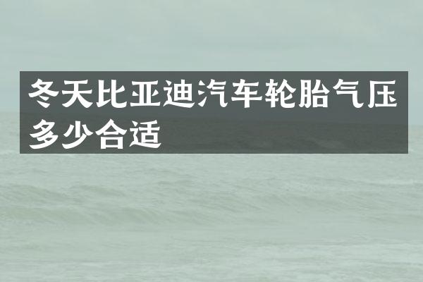 冬天比亚迪汽车轮胎气压多少合适