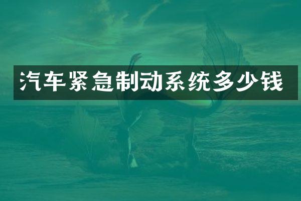汽车紧急制动系统多少钱