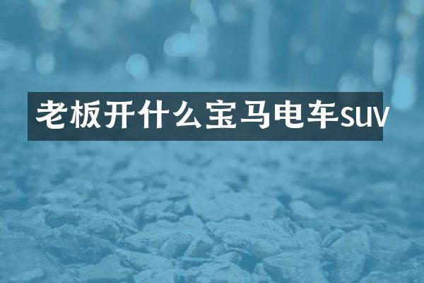 老板开什么宝马电车suv