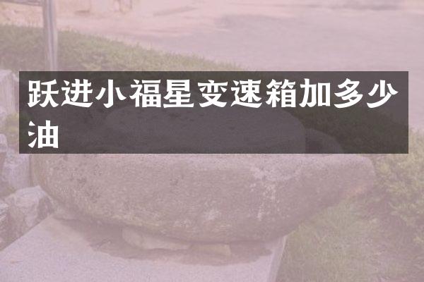 跃进小福星变速箱加多少油