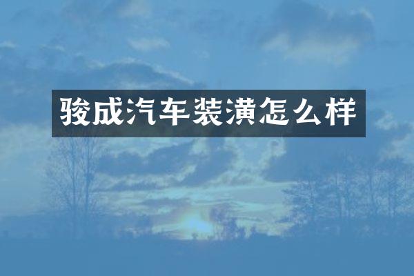 骏成汽车装潢怎么样