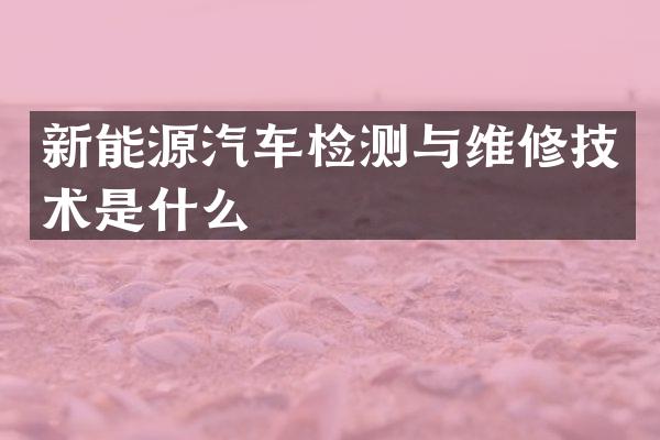 新能源汽车检测与维修技术是什么