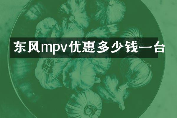 东风mpv优惠多少钱一台