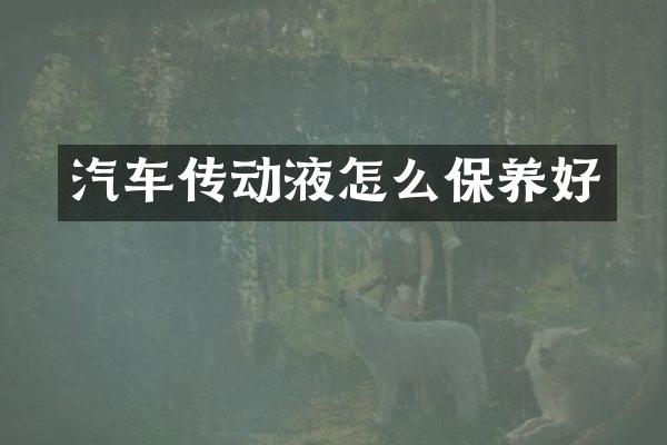 汽车传动液怎么保养好