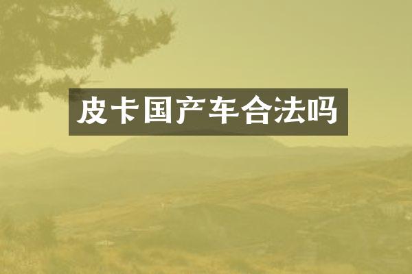 皮卡国产车合法吗