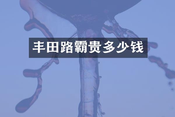 丰田路霸贵多少钱