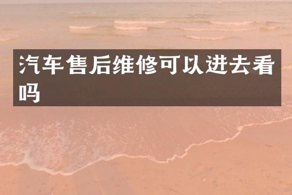 汽车售后维修可以进去看吗