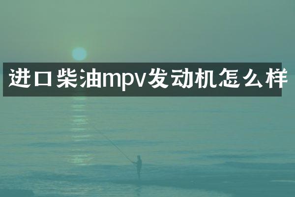 进口柴油mpv发动机怎么样