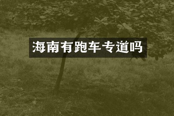 海南有跑车专道吗