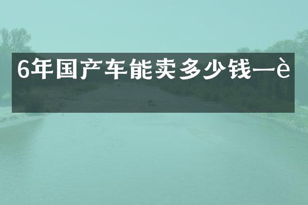 6年国产车能卖多少钱一辆