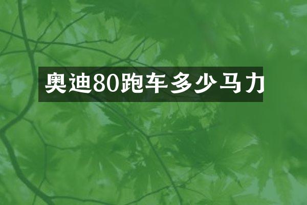 奥迪80跑车多少马力