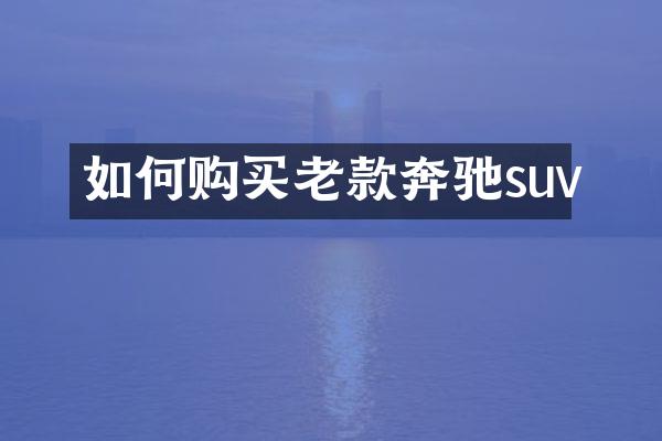 如何购买老款奔驰suv
