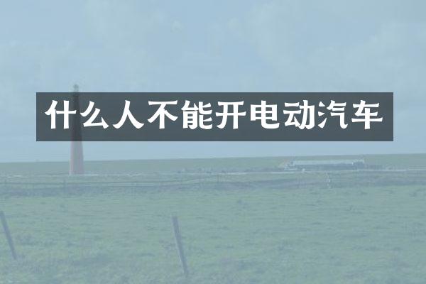 什么人不能开电动汽车