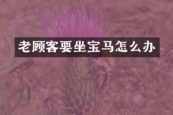 老顾客要坐宝马怎么办