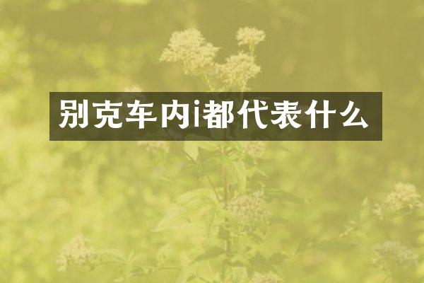 别克车内i都代表什么