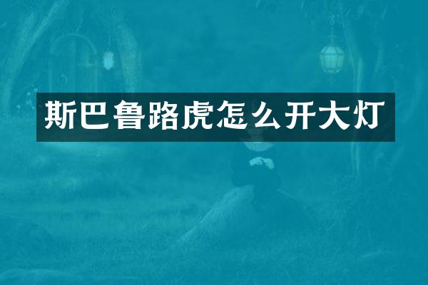 斯巴鲁路虎怎么开大灯