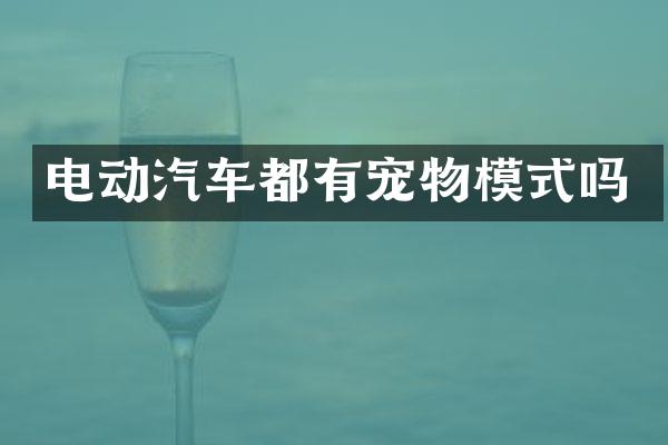 电动汽车都有宠物模式吗