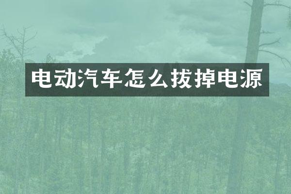 电动汽车怎么拔掉电源
