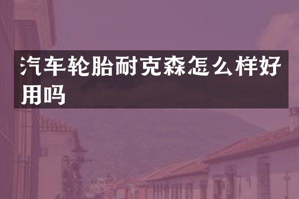 汽车轮胎耐克森怎么样好用吗