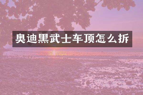 奥迪黑武士车顶怎么拆