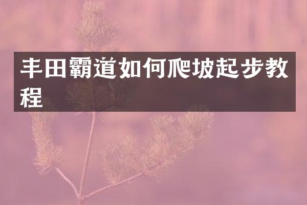 丰田霸道如何爬坡起步教程