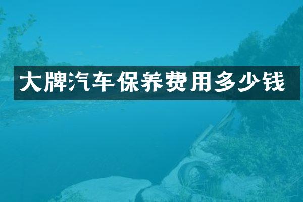 大牌汽车保养费用多少钱