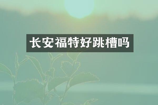 长安福特好跳槽吗