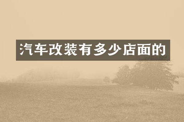汽车改装有多少店面的