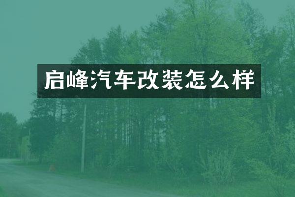 启峰汽车改装怎么样