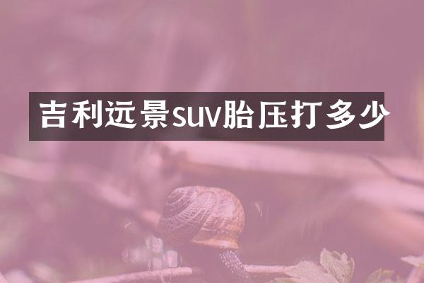 吉利远景suv胎压打多少