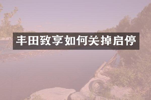 丰田致享如何关掉启停