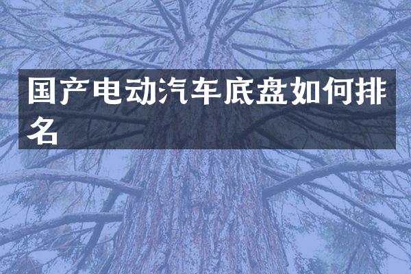 国产电动汽车底盘如何排名