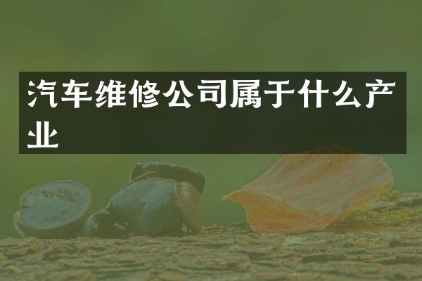 汽车维修公司属于什么产业