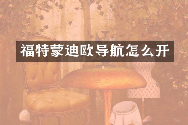 福特蒙迪欧导航怎么开