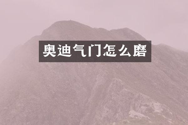 奥迪气门怎么磨