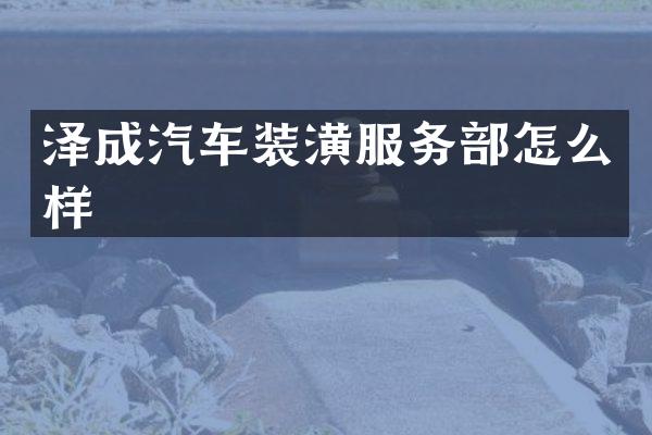 泽成汽车装潢服务部怎么样