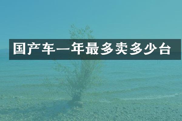 国产车一年最多卖多少台