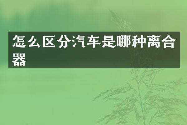 怎么区分汽车是哪种离合器