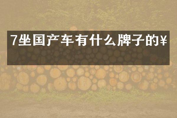 7坐国产车有什么牌子的好