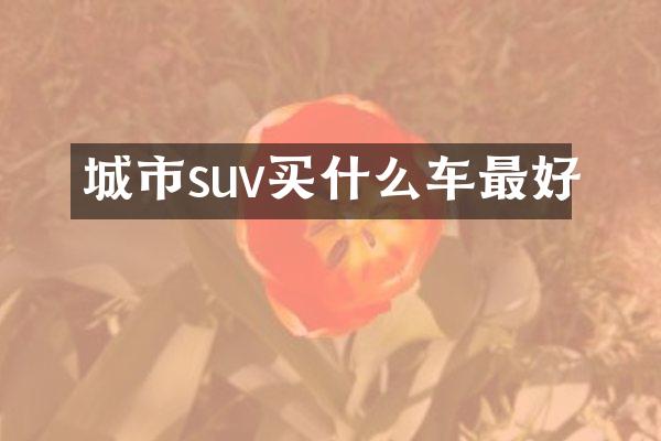 城市suv买什么车最好