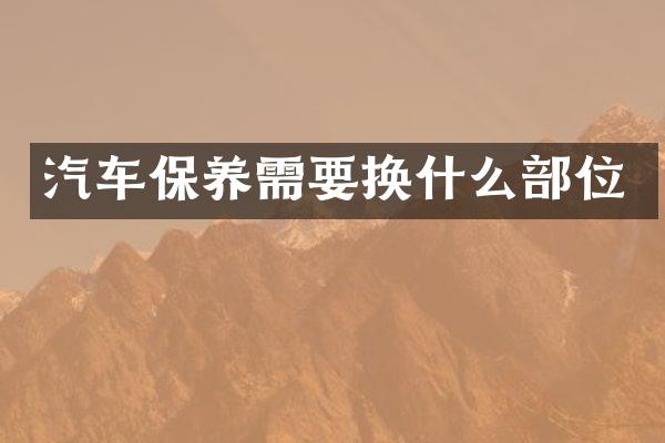 汽车保养需要换什么部位